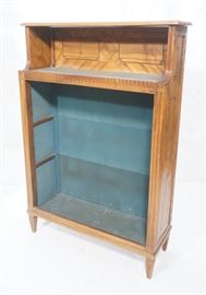 Lot 348 Antique Bookcase Cabinet. Recessed open display a