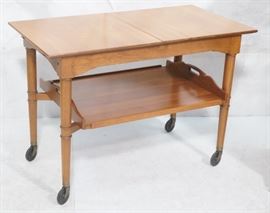 Lot 355 LJ G STICKLEY Rolling Serving Cart. Lower remova