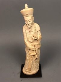 Lot 394 Asian Carved Figure of Emperor. Intricately Carve