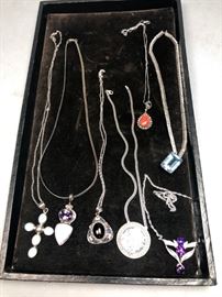 Lot 563 Sterling Silver Contemporary Necklace Jewelry Lot