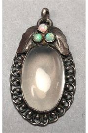 Lot 553 GEORG JENSEN 830 Silver Antique Moonstone Pendant