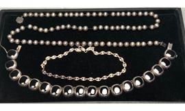 Lot 546 3 Sterling Silver Contemporary Design Necklaces. 