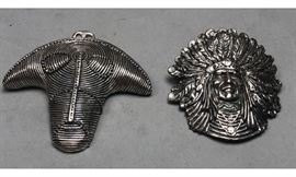 Lot 537 2 Heavy Sterling Silver Figural Pendents 0008 Mar