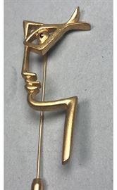 Lot 534 JEAN COCTEAU Flammarion Modernist Face Stick Pin.