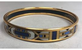 Lot 532 MICHAELA FREY Enamel Bangle Bracelet. Blue, black