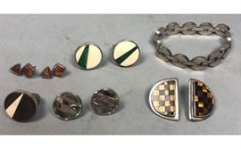 Lot 524 10pc Sterling Silver Jewelry Lot. Most with stone