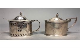Lot 491 2 English Hallmarked Sterling Silver Mustard Jars