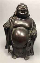 Lot 481 Cast Hollow Bronze Standing Buddha Sculpture. Bud