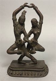 Lot 476 Asian Metal Sculpture Indonesian Dancers. Cast me
