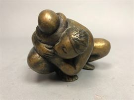Lot 460 Signed LISA Small Modernist Bronze Figural Sculpt