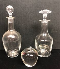 Lot 455 3pc BACCARAT, STEUBEN Crystal Lot. 2 Baccarat Fre