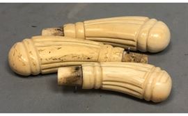Lot 451 3pc Carved Cane Walking Stick Handles. Actual use