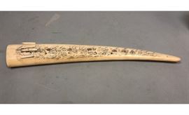 Lot 450 SUSOOK Eskimo Carved Whale Baleen Ornament. Natur