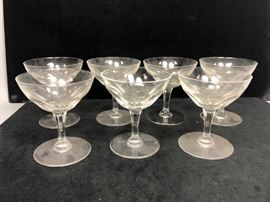 Lot 440 Set 7 VAL ST. LAMBERT Style Crystal Stemware. She