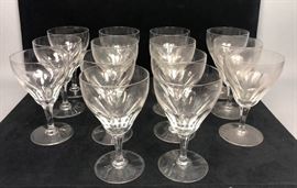 Lot 438 14 pc VAL ST. LAMBERT Crystal Stemware. Tulip sha