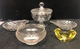 Lot 431 5pc BACCARAT French Crystal Tableware Lot. One am