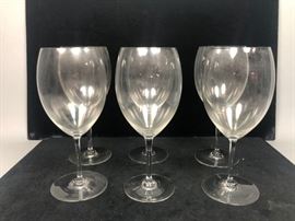 Lot 428 Set 6 BACCARAT French Crystal Stem Glasses. Moder