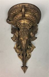 Lot 422 Asian Brass Figural Elephant Wall Sconce Decorati