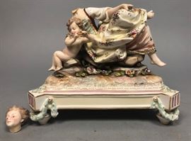 Lot 413 Signed MEISSEN German Porcelain Figural Group. Re