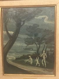 Lot 47 A. DERAIN Modernist Abstract Landscape Oil Painti