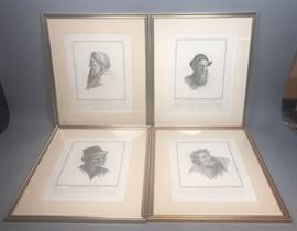 Lot 63 4pc Antique Portrait Engraving Prints. All LUIGI 