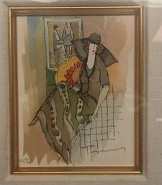 Lot 67 ITZCHAK TARKAY Small Color Serigraph Print 