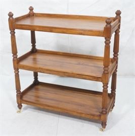 Lot 287 Contemporary Antique style Rolling Library Shelf.