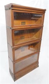 Lot 383 Globe Wernicke Oak 4 Stack Barrister Bookcase
