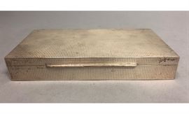 Lot 500 DUNHILL Sterling Silver Cigarette Box. Textured s