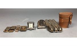 Lot 588 8pc Assorted Mens Accessory Lot. Antique silver