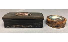 Lot 591 2 Vintage French Style Lidded Boxes. Rectangular 