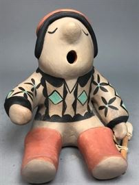 Lot 599 MARY  LEONARD TRUJILLO Pottery Figural Vessel CO