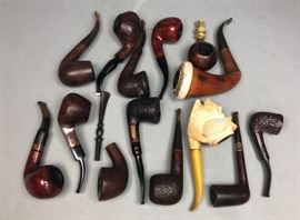 Lot 601 13 Smoking Tobacco Pipes Wood  Meerschaum. Carve