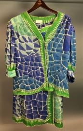 Lot 604 EMILIO PUCCI 2pc Vintage Silk Set. Fabulous unusu