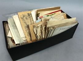 Lot 625 Shoebox Full Mixed Paper Ephemera. Some Advertisi