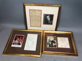 Lot 646 3 Framed Signed Photographs. Music. 2 from Met Op