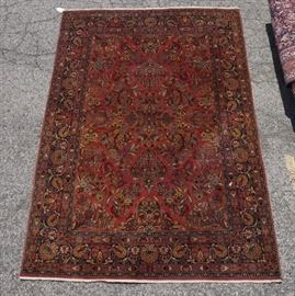 Lot 655 79x57 Sarouk style Handmade Carpet red field