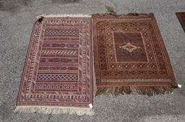 Lot 660 Two 69x4 Handmade Carpets. One Flat weave needle
