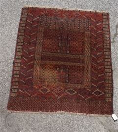 Lot 661 5x44 Handmade Carpet with diamond pattern border