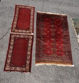 Lot 662 3 Handmade Carpets with red fields and repeating 