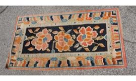 Lot 668 3x55 Handmade Carpet with orange flowers and wav