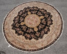 Lot 684 12x12 round Handmade Oriental Carpet Rug Black 