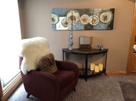 Custom Made Suede Accent Chair by American Leather