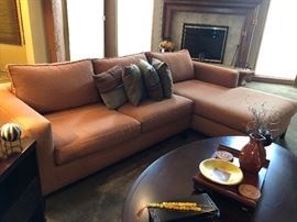 Custom Made Mesh Rattan Sectional Designed by Interiors Joan and Associates