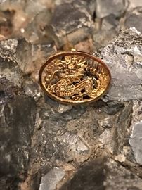 14kt Gold Dragon Cufflink