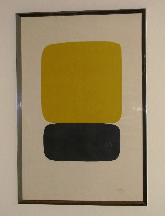 'Yellow over Black' by Ellsworth Kelly - signed, numbered lithograph from his Suite of Twenty-Seven Color Lithographs, 1964-65, as seen in MOMA, NYC