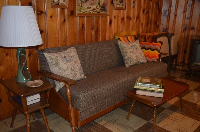 Vintage Sofa and End Tables with Coffee Table