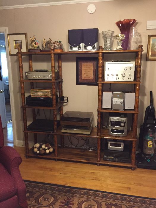 MANY GREAT STEREO ITEMS. 2 TURNTABLES, VCR, DVD, AMPLIFIERS, RECEIVERS, BOOKSHELF STEREOS