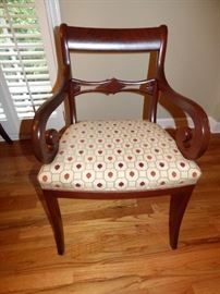 One of 2 Arm dining chairs