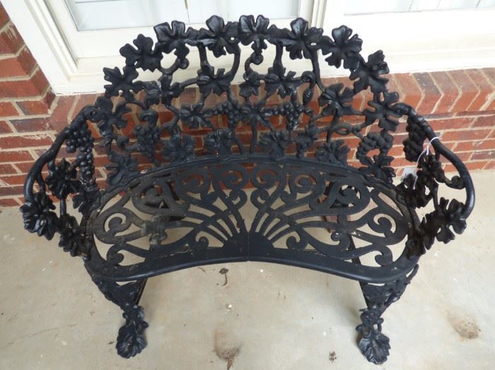 Vintage decorative iron bench (one leg is bent)